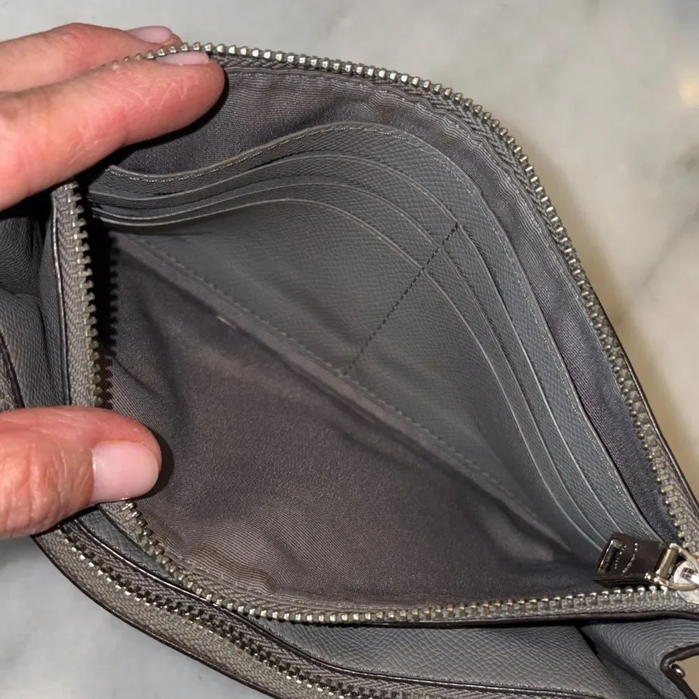 Coach Wristlet Bag Purse Leather Cross Grain Clutch Wallet - Picture 14 of 16